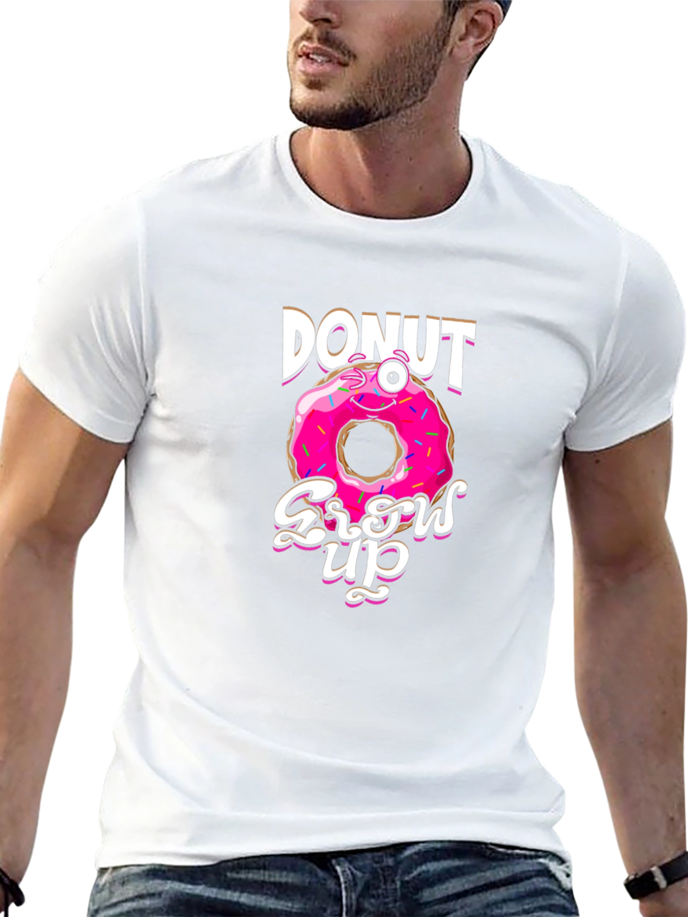 Donut Grow Up Funny Graphic T-Shirt