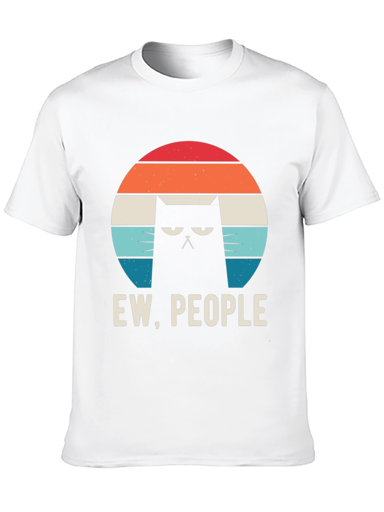 Ew People Cat Graphic Tee - Black Cotton Shirt