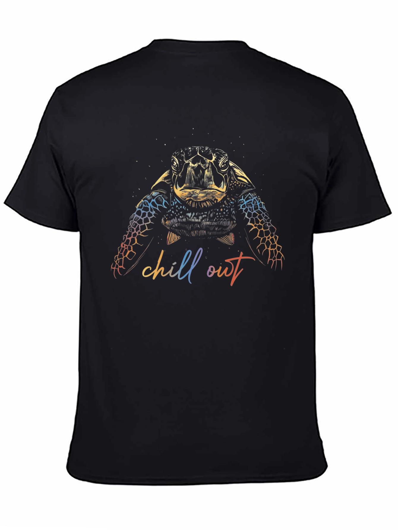 Chill Out Turtle Graphic Black T-Shirt