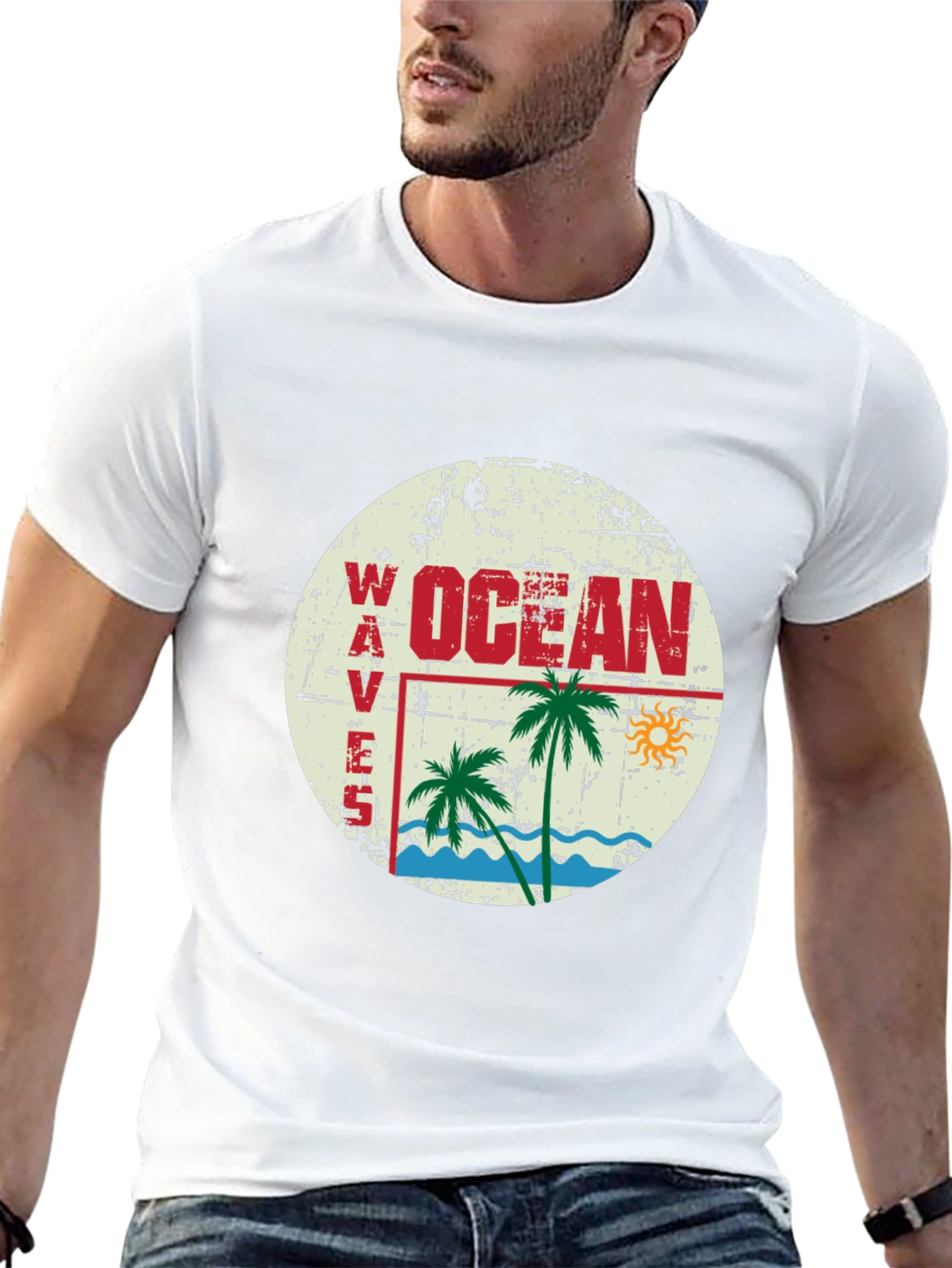 Ocean Waves Graphic T-Shirt - Retro Beach Vibes