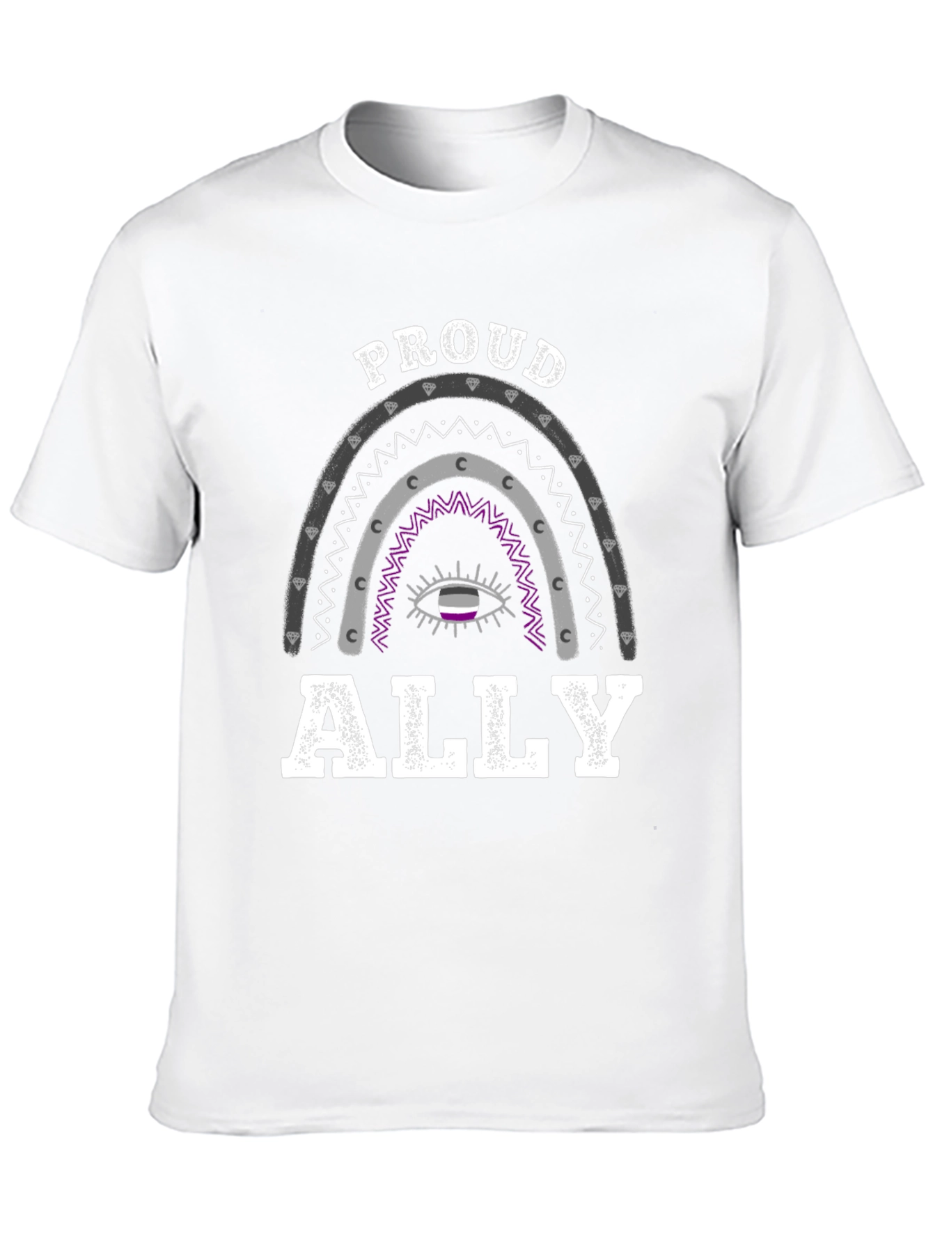 Proud Ally Asexual Pride Rainbow Graphic Tee