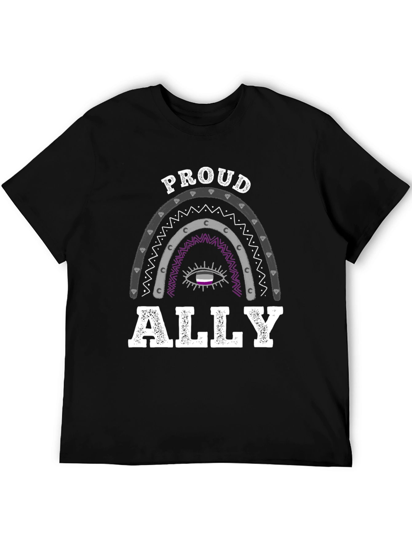 Proud Ally Asexual Pride Rainbow Graphic Tee