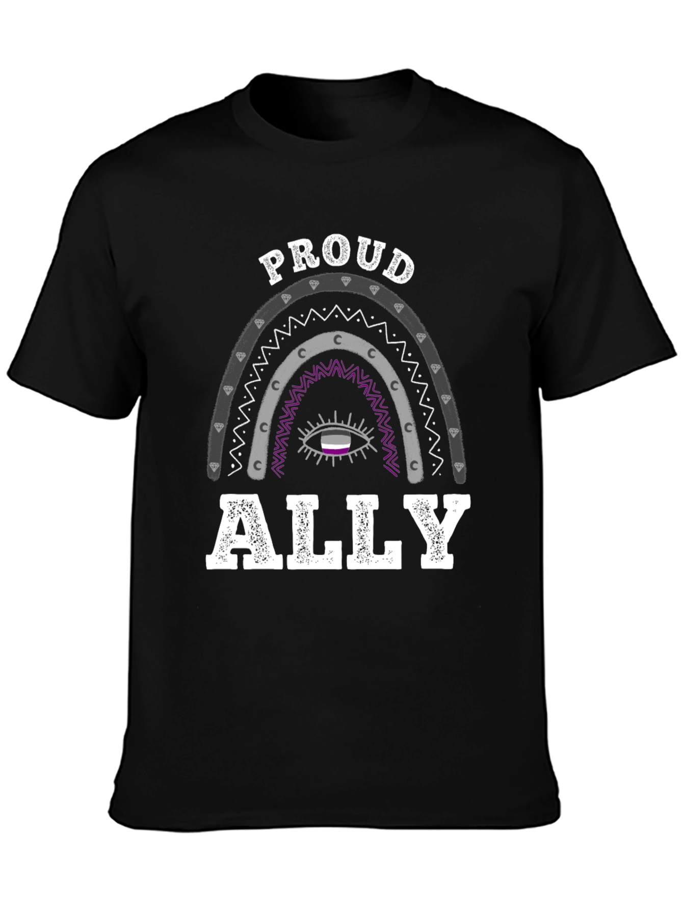 Proud Ally Asexual Pride Rainbow Graphic Tee