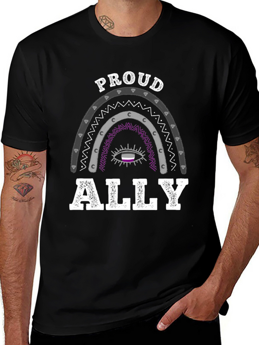 Proud Ally Asexual Pride Rainbow Graphic Tee