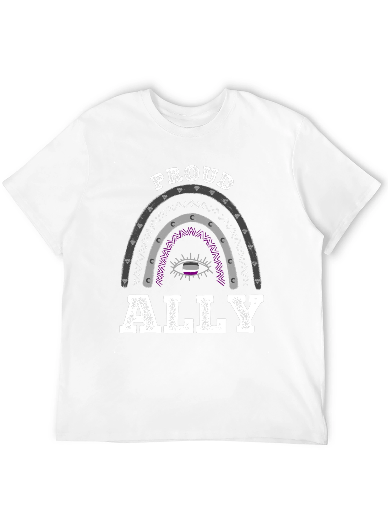 Proud Ally Asexual Pride Rainbow Graphic Tee