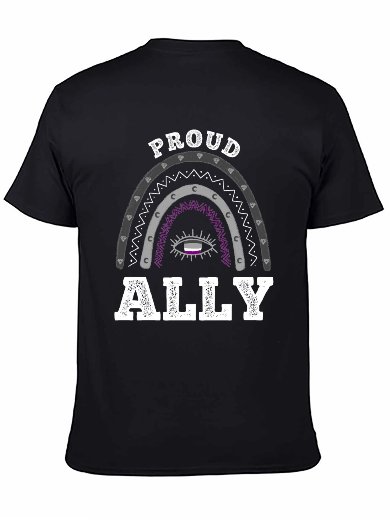 Proud Ally Asexual Pride Rainbow Graphic Tee