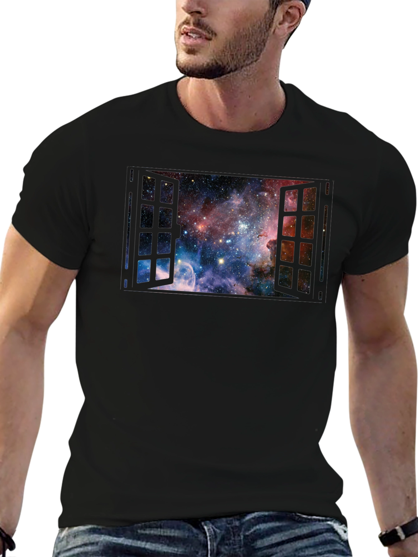 Space Window T-Shirt - Galaxy View