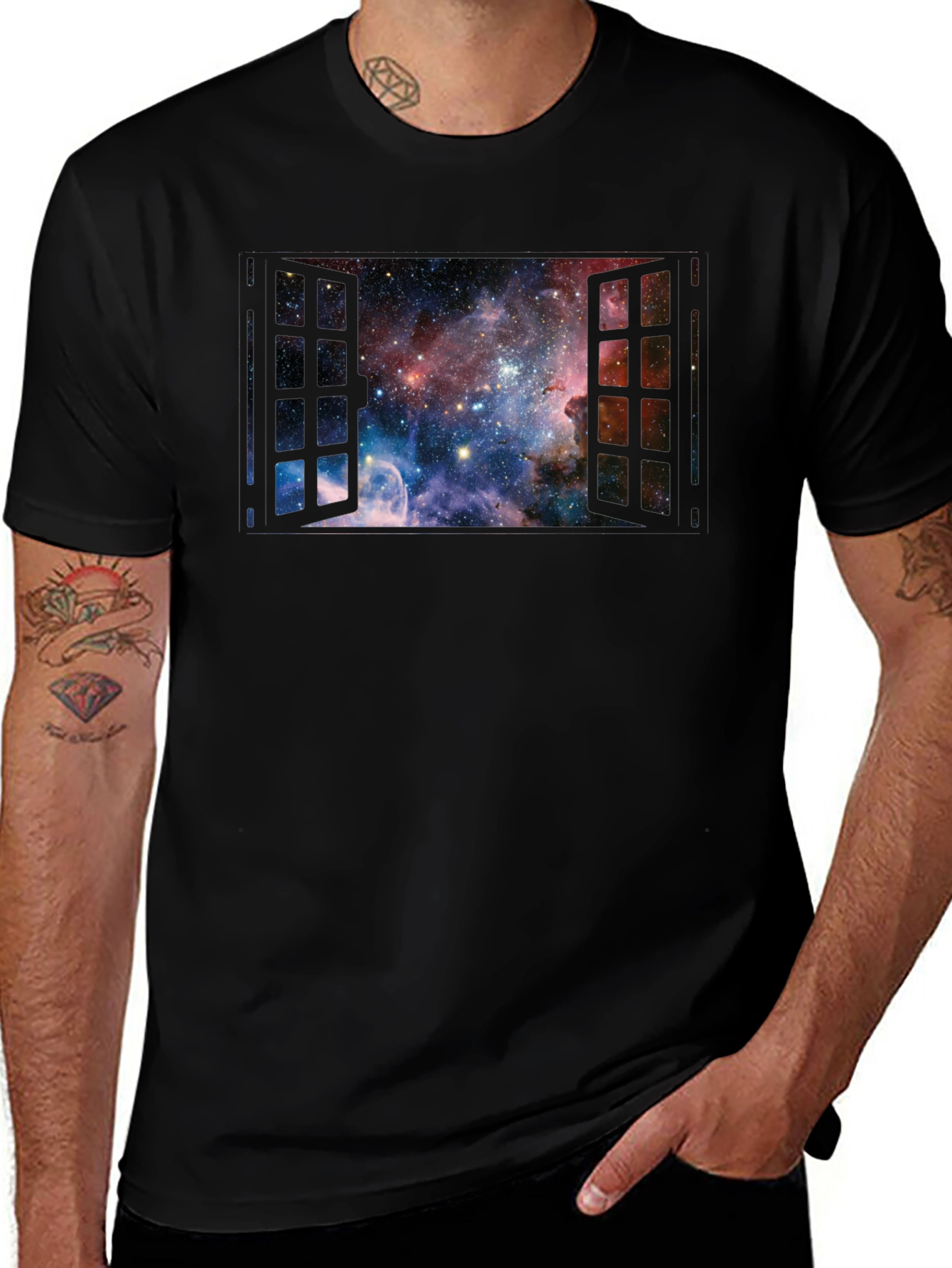Space Window T-Shirt - Galaxy View