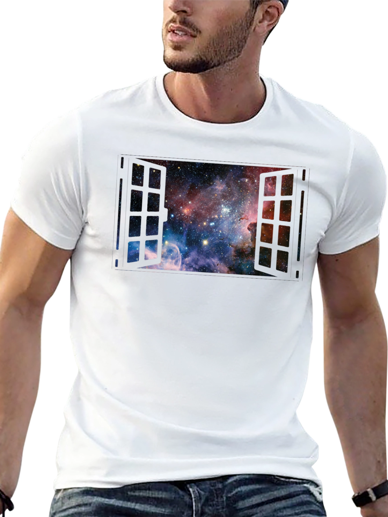 Space Window T-Shirt - Galaxy View