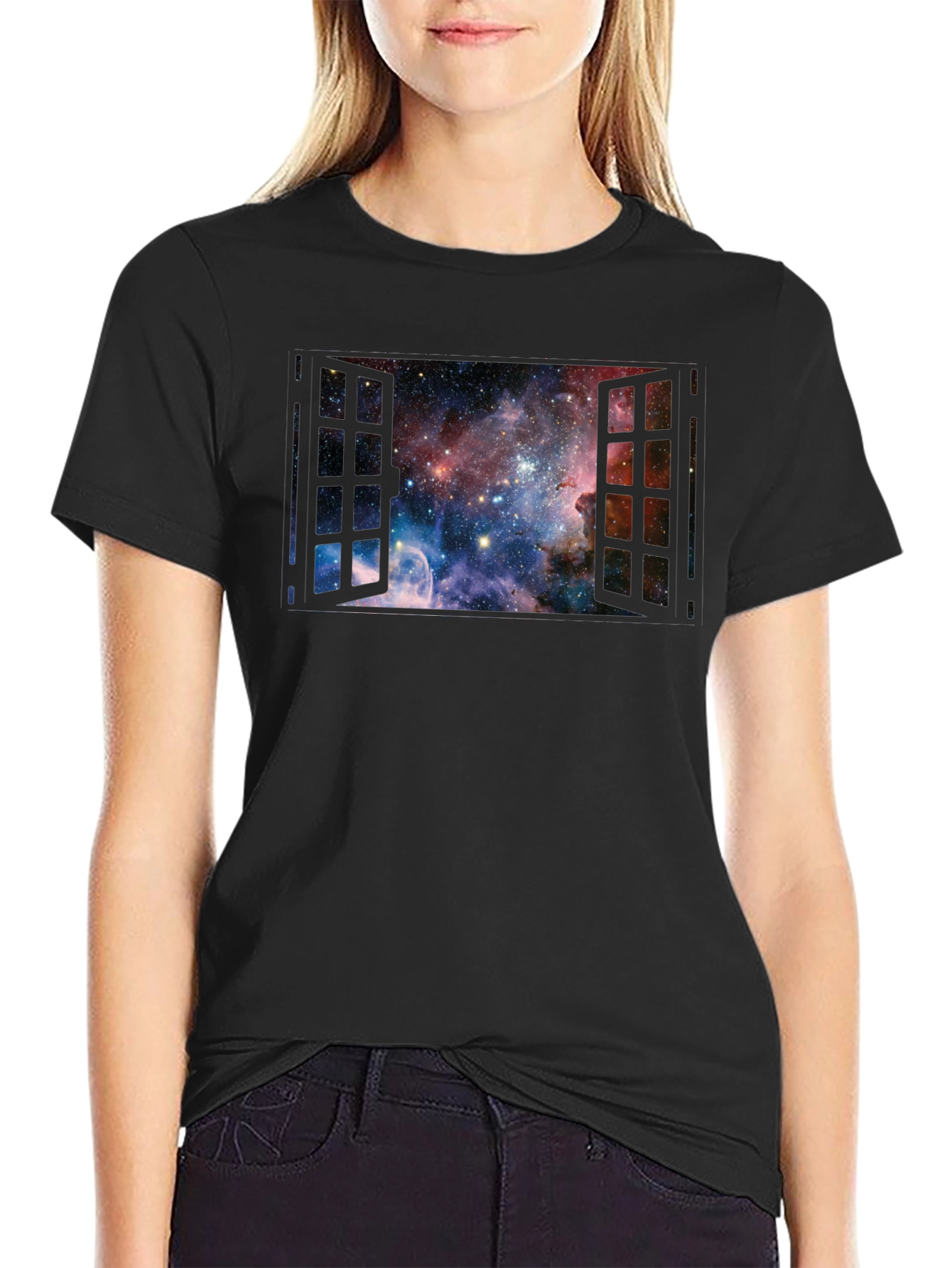 Space Window T-Shirt - Galaxy View