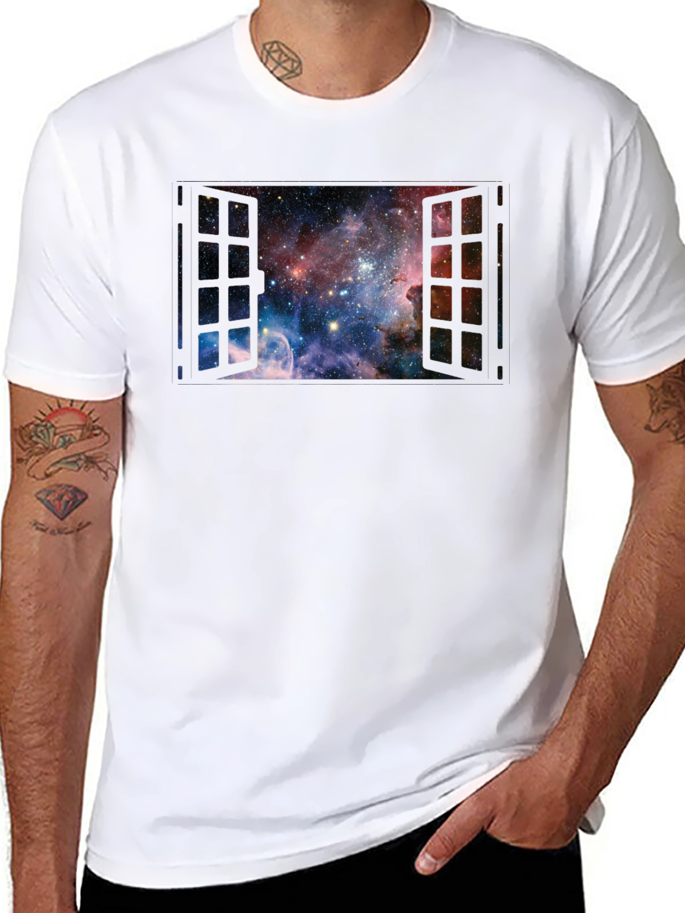 Space Window T-Shirt - Galaxy View