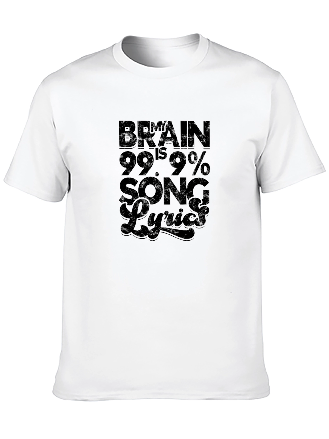 Brain 99.9% Song Lyrics Graphic Tee - Black