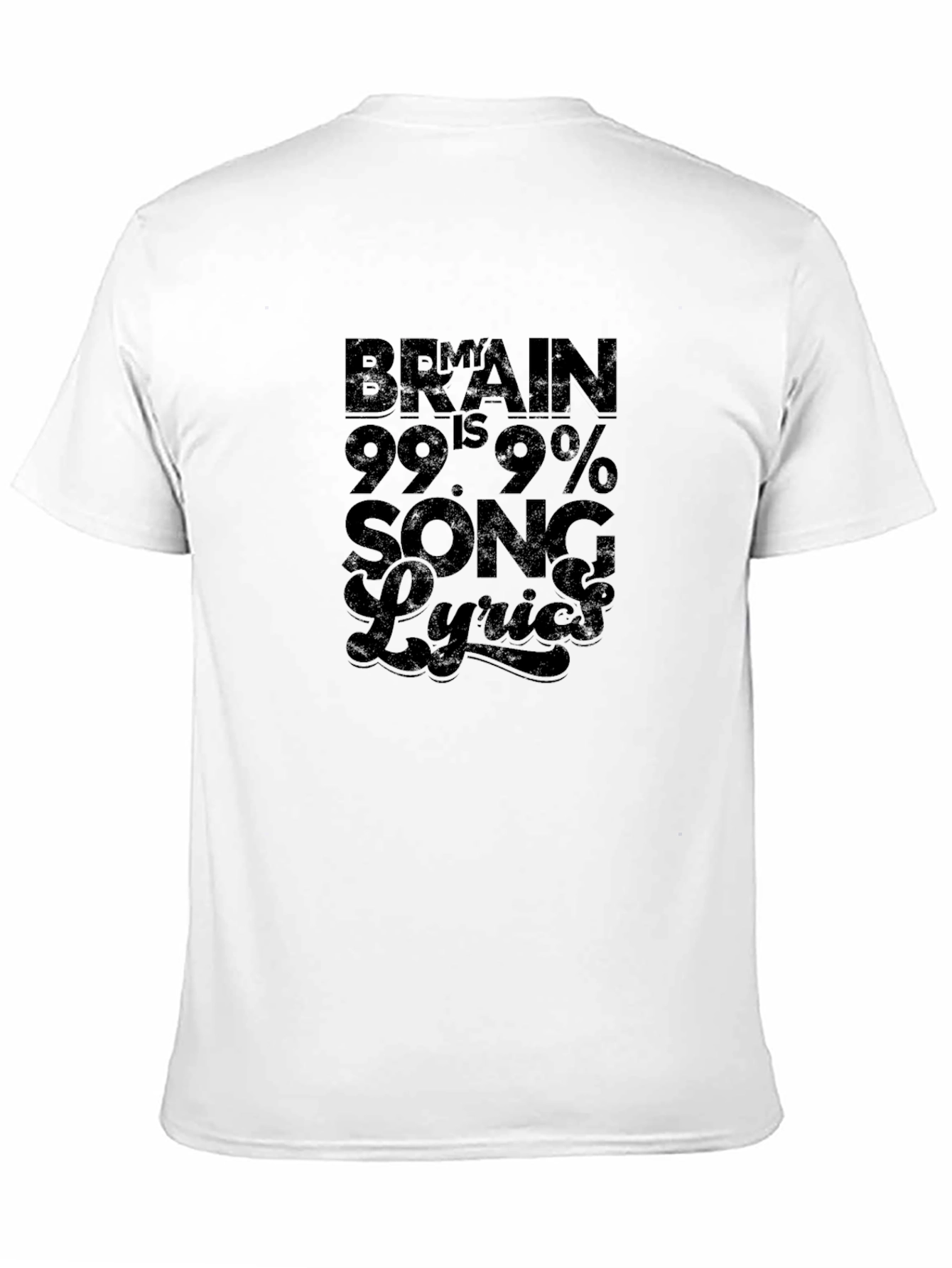Brain 99.9% Song Lyrics Graphic Tee - Black