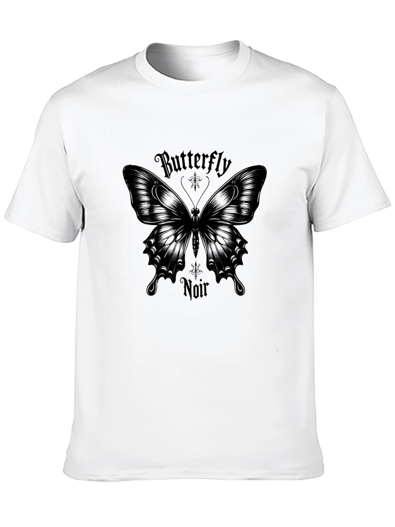 Butterfly Noir Graphic Tee - Stylish Black Cotton Shirt