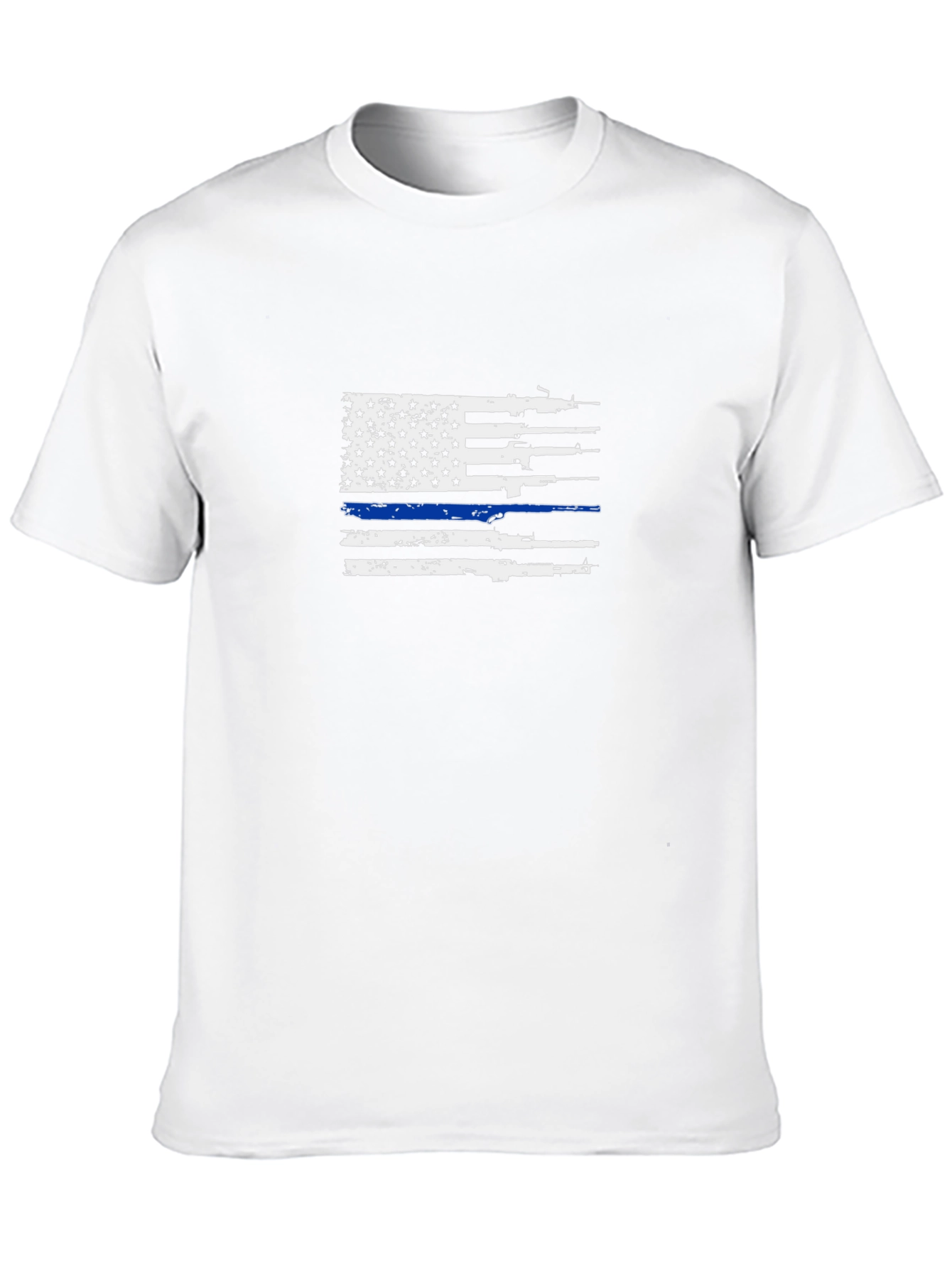 Distressed Gun Flag Tee - Thin Blue Line