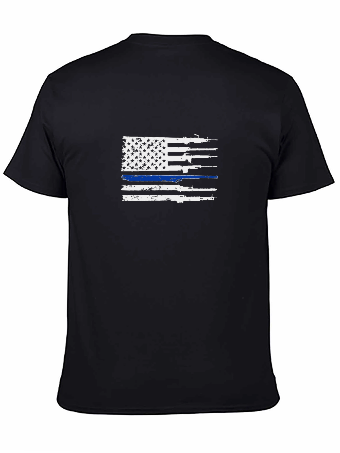 Distressed Gun Flag Tee - Thin Blue Line