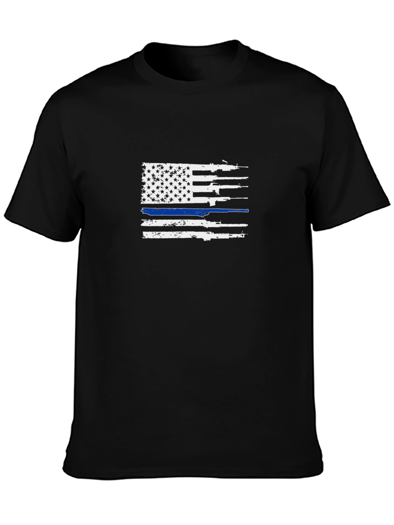 Distressed Gun Flag Tee - Thin Blue Line