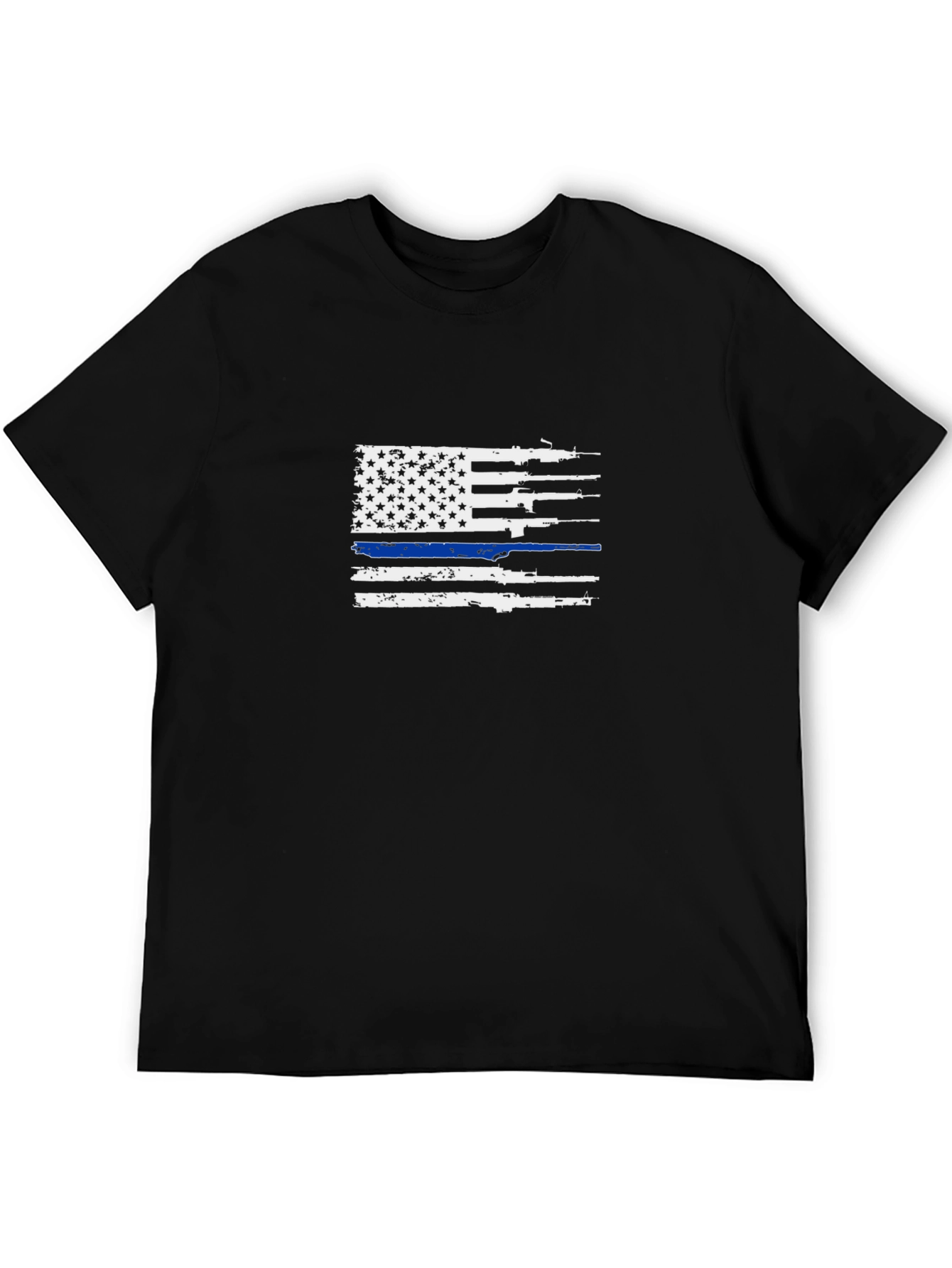 Distressed Gun Flag Tee - Thin Blue Line