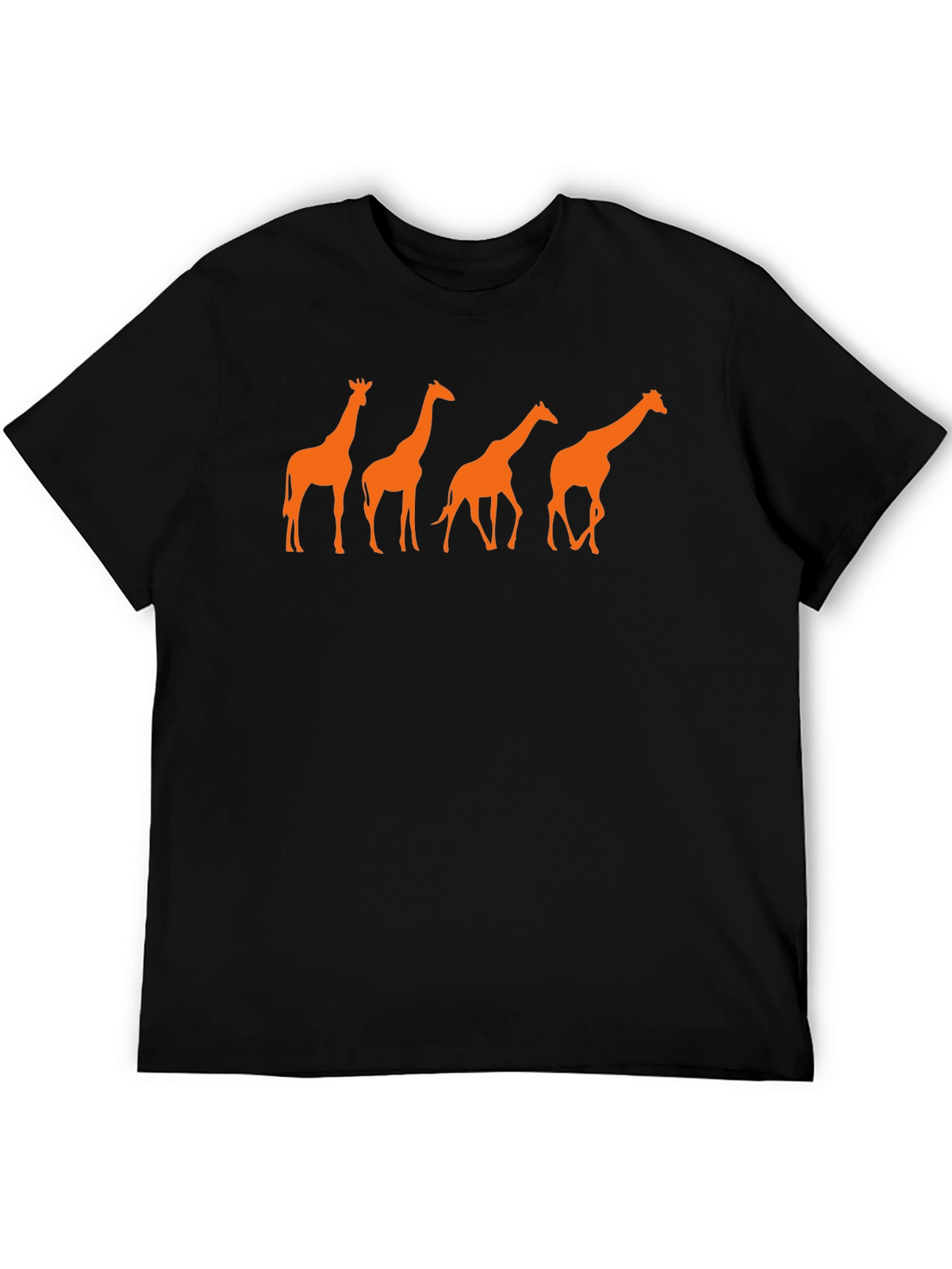 Giraffe Silhouette Graphic T-Shirt - Black