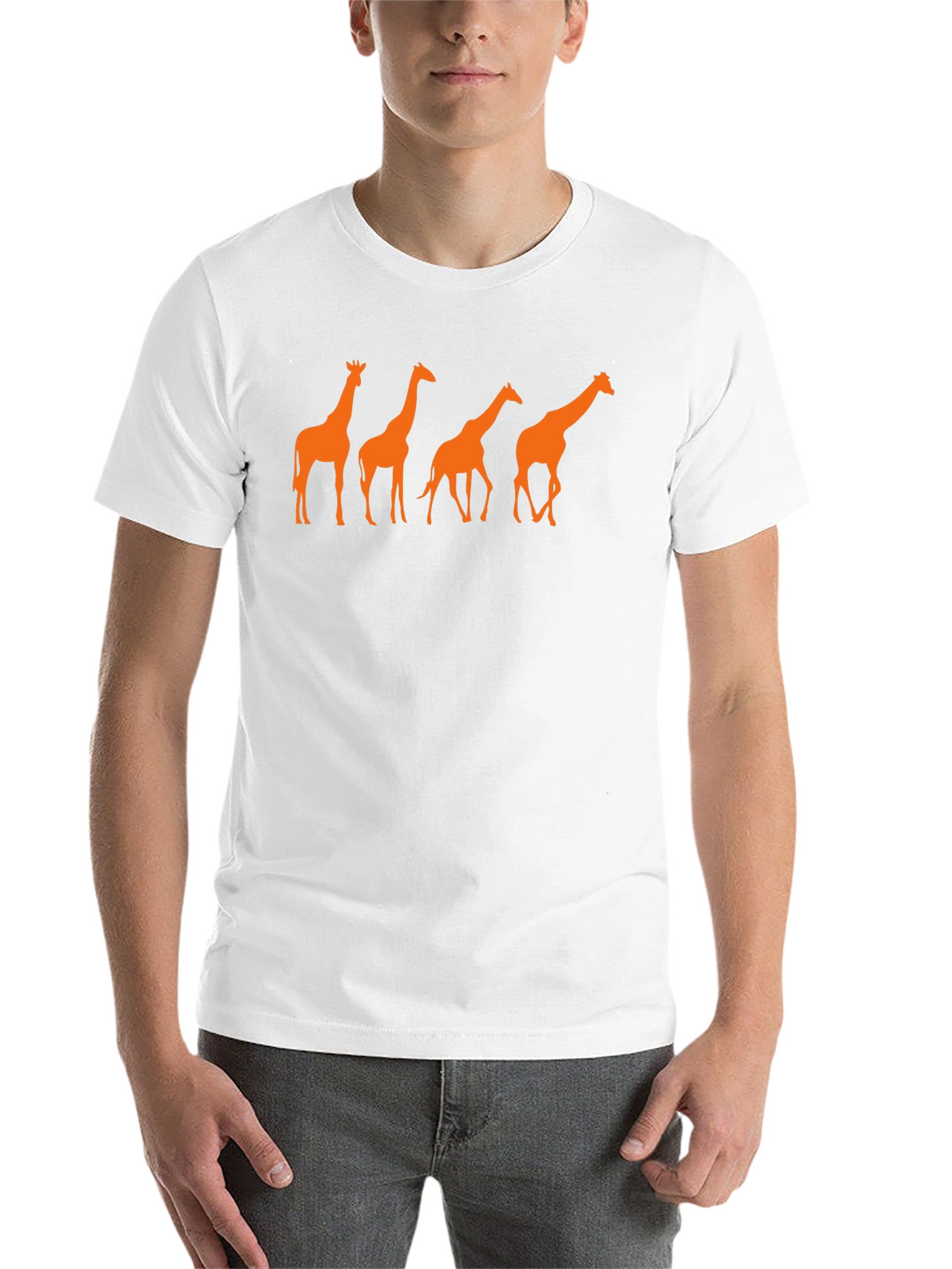 Giraffe Silhouette Graphic T-Shirt - Black
