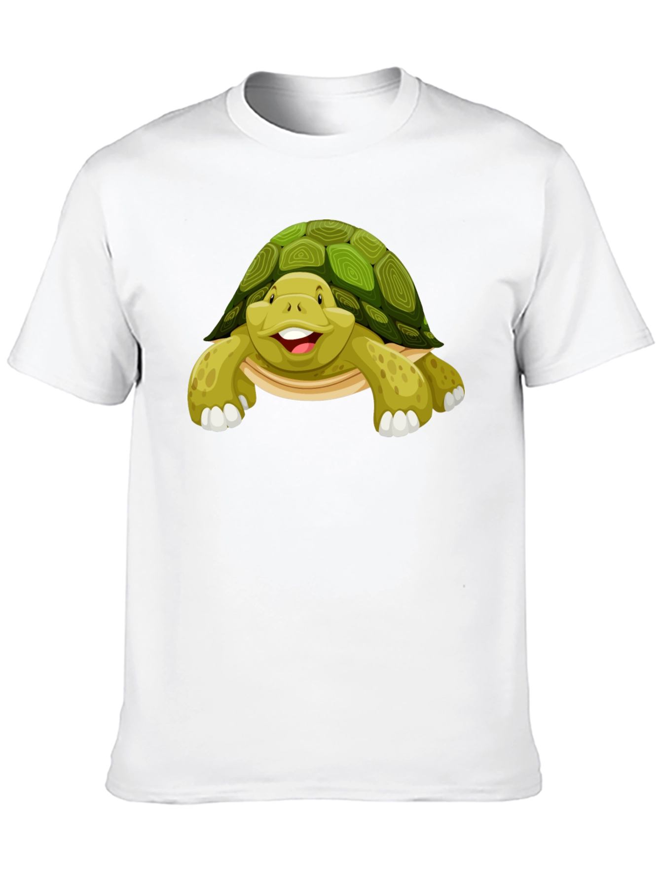 Cute Turtle Graphic Tee - Black Cotton T-Shirt