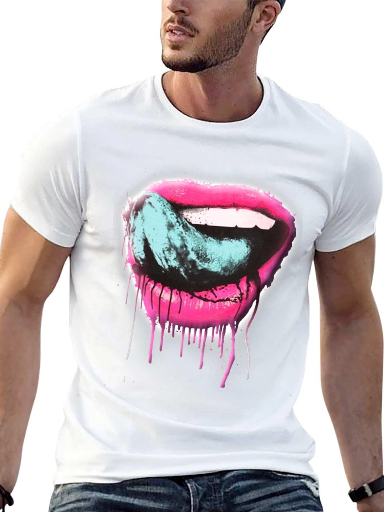 Licking Lips Graphic Tee - Black