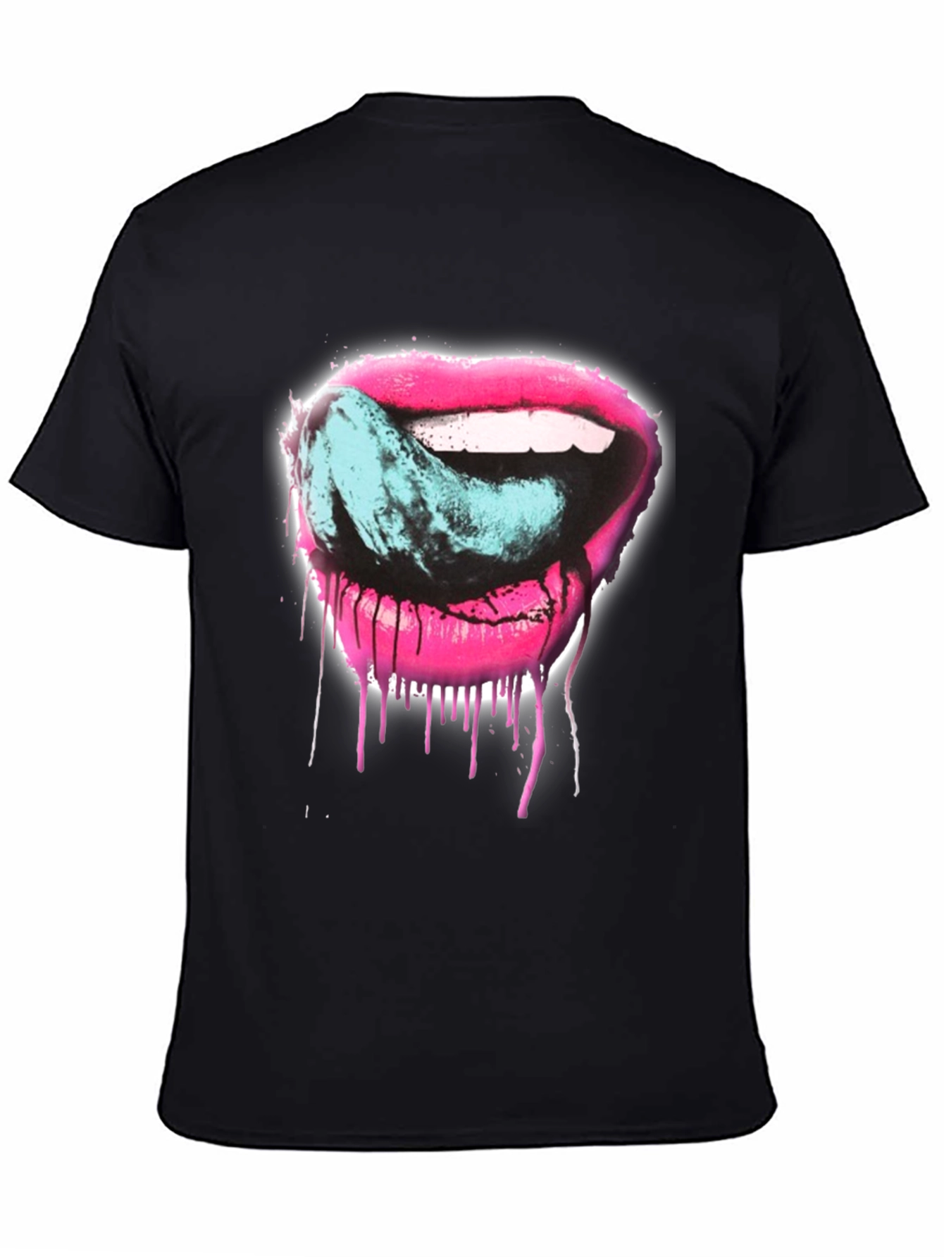 Licking Lips Graphic Tee - Black