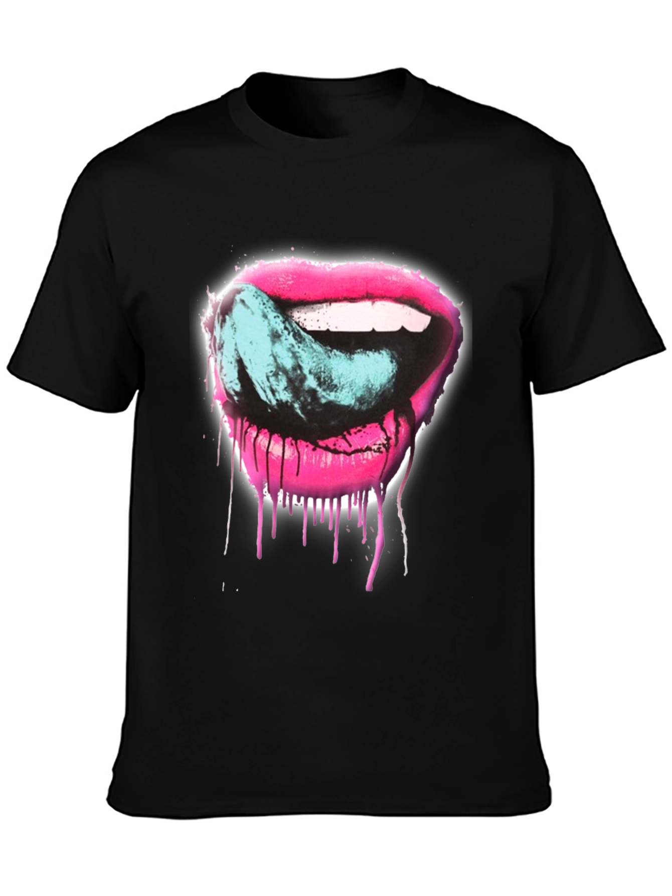 Licking Lips Graphic Tee - Black