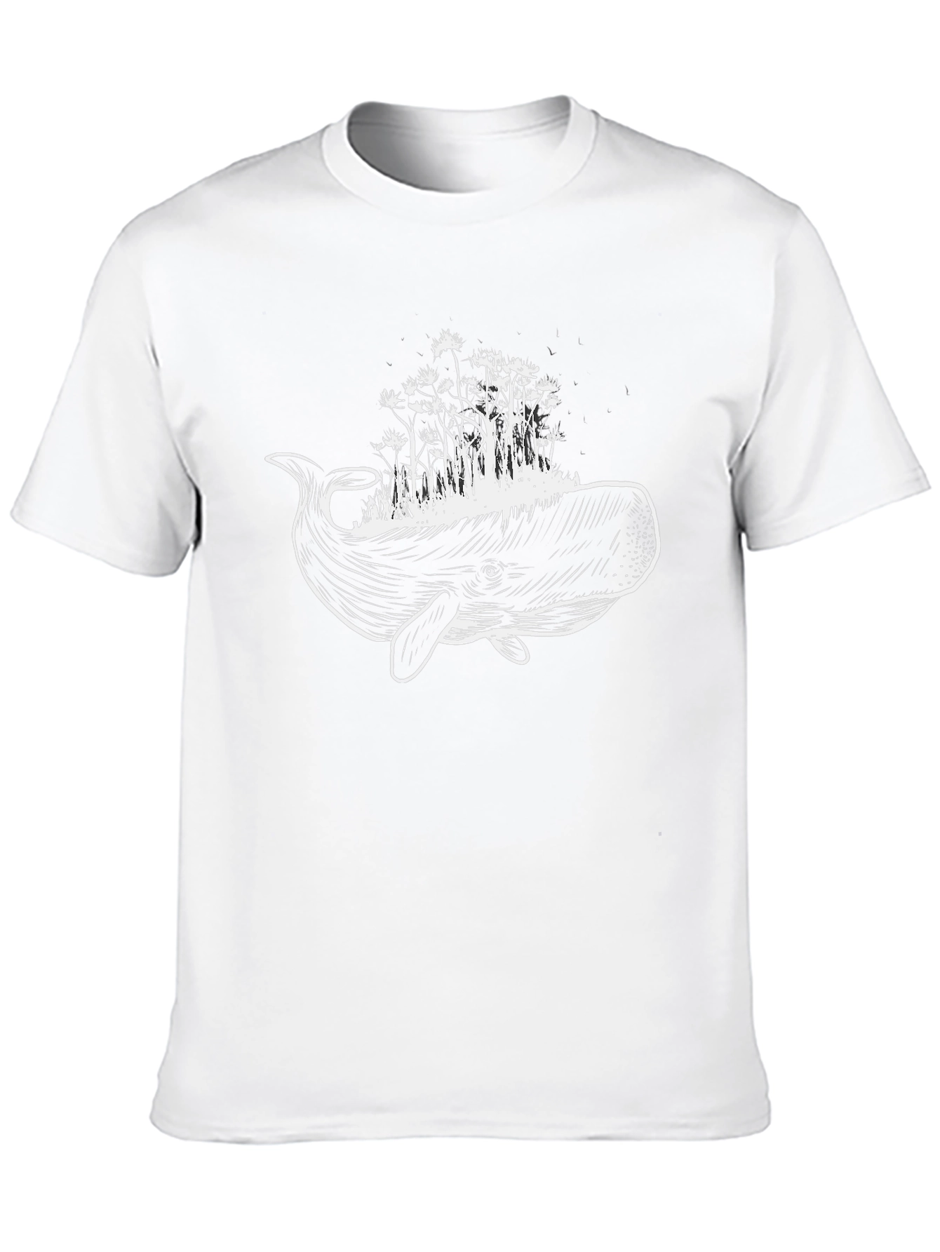 Whale & Forest Graphic Tee - Unique Design