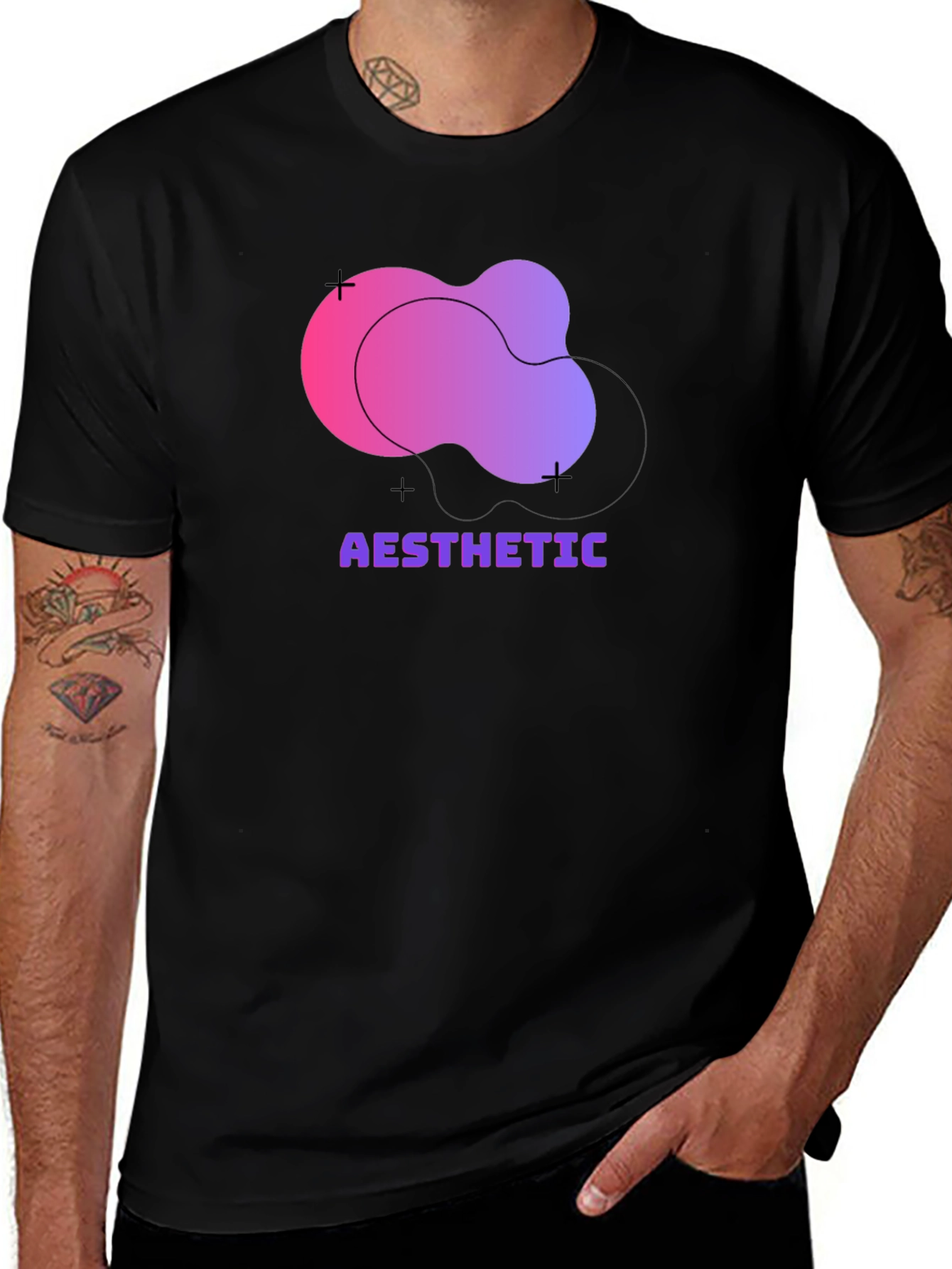 Aesthetic Graphic Print Black T-Shirt
