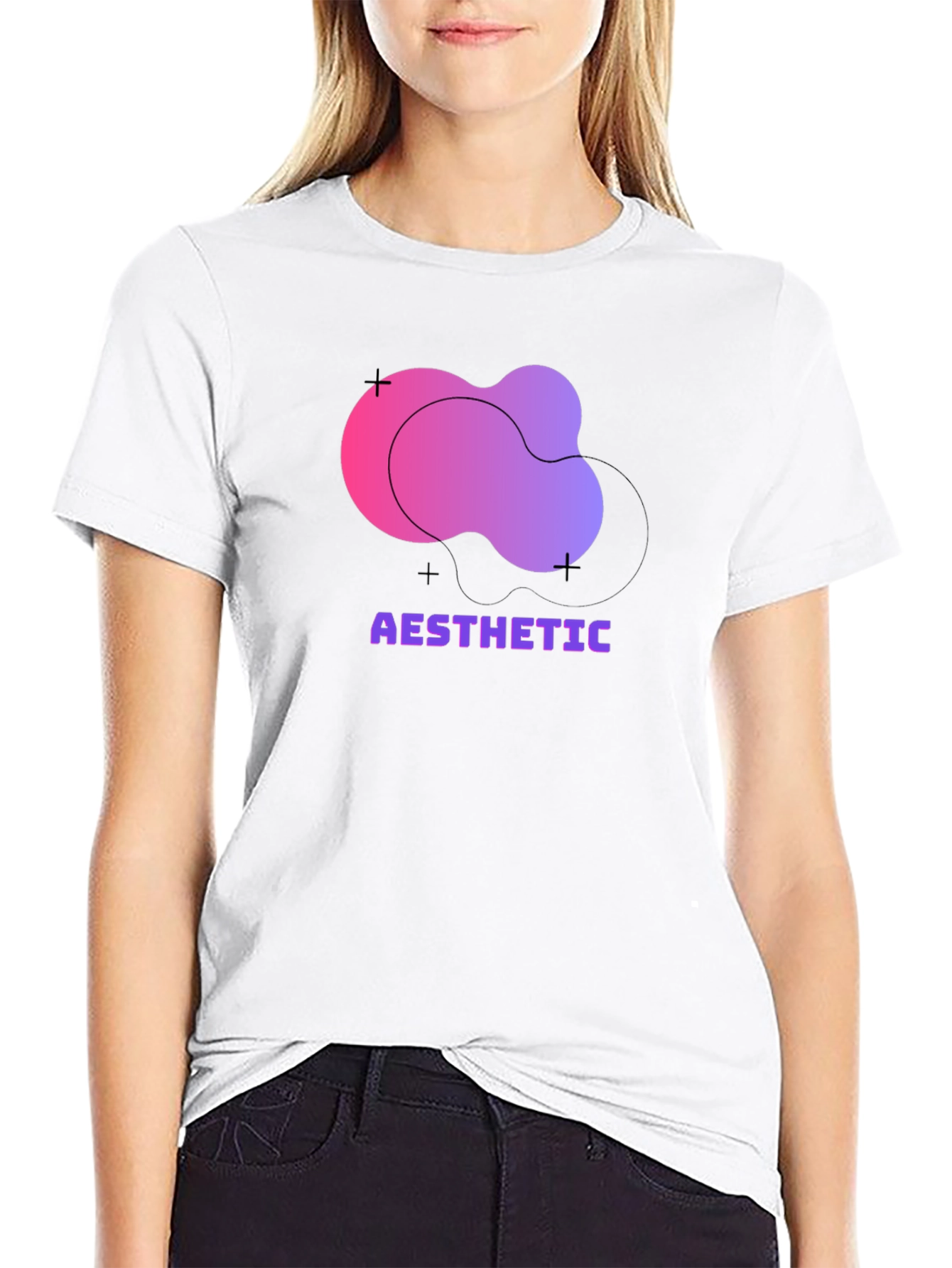 Aesthetic Graphic Print Black T-Shirt