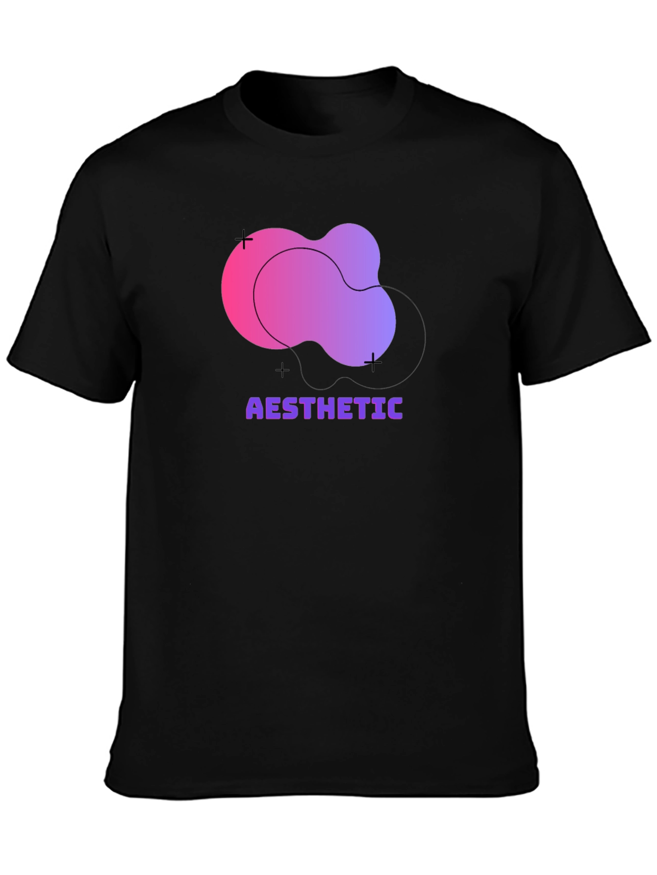 Aesthetic Graphic Print Black T-Shirt