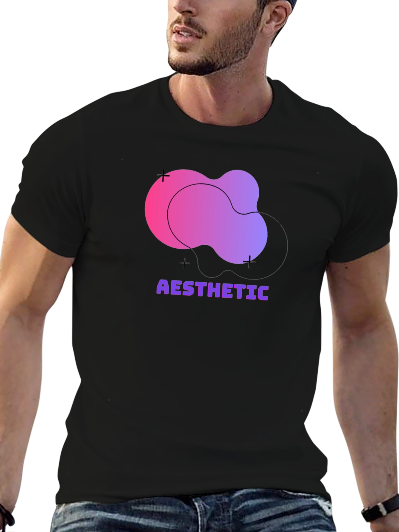Aesthetic Graphic Print Black T-Shirt
