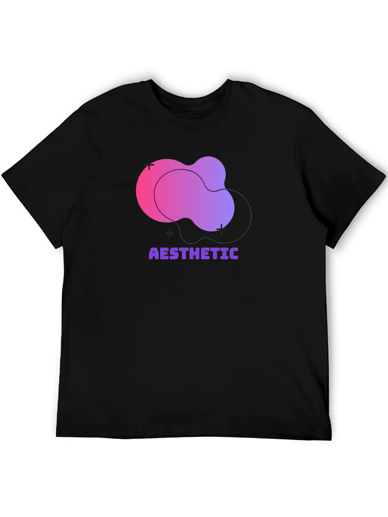 Aesthetic Graphic Print Black T-Shirt