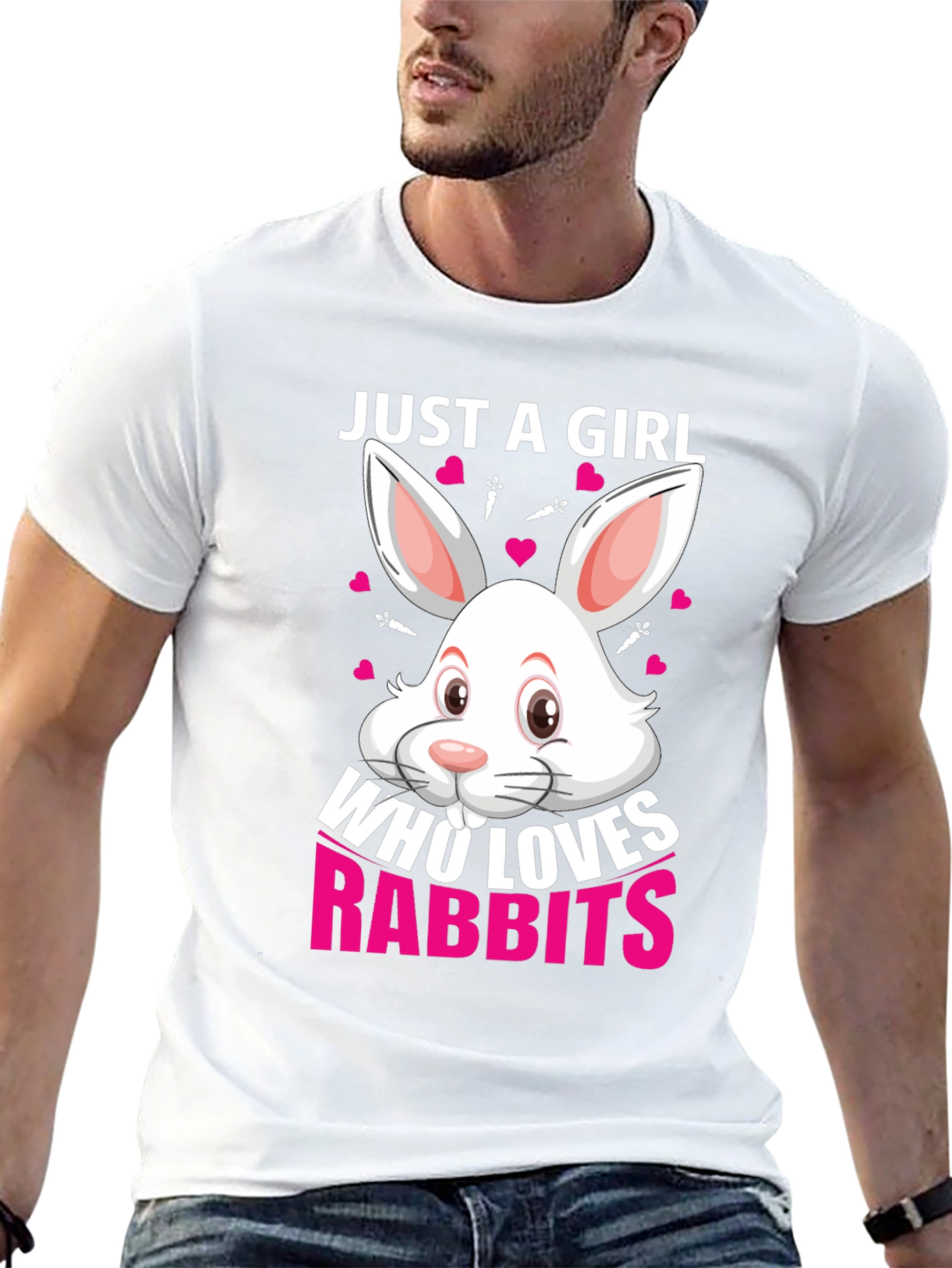 Just a Girl Who Loves Rabbits T-Shirt - Black