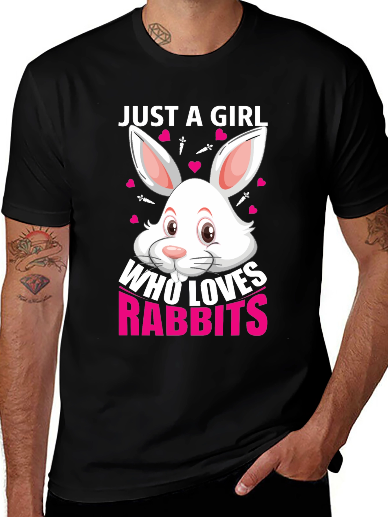 Just a Girl Who Loves Rabbits T-Shirt - Black