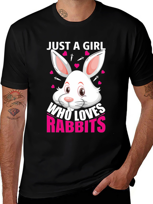 Just a Girl Who Loves Rabbits T-Shirt - Black