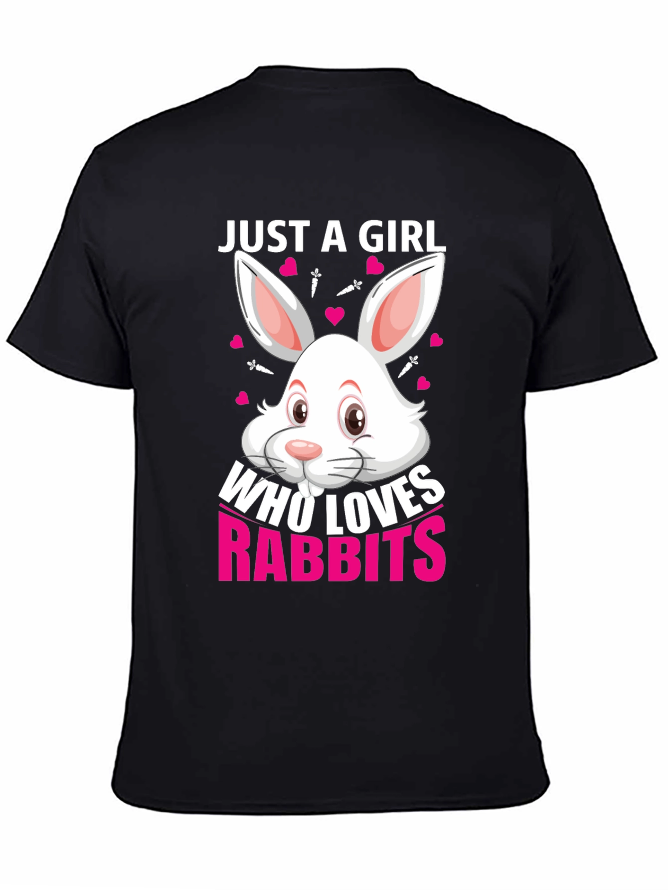 Just a Girl Who Loves Rabbits T-Shirt - Black