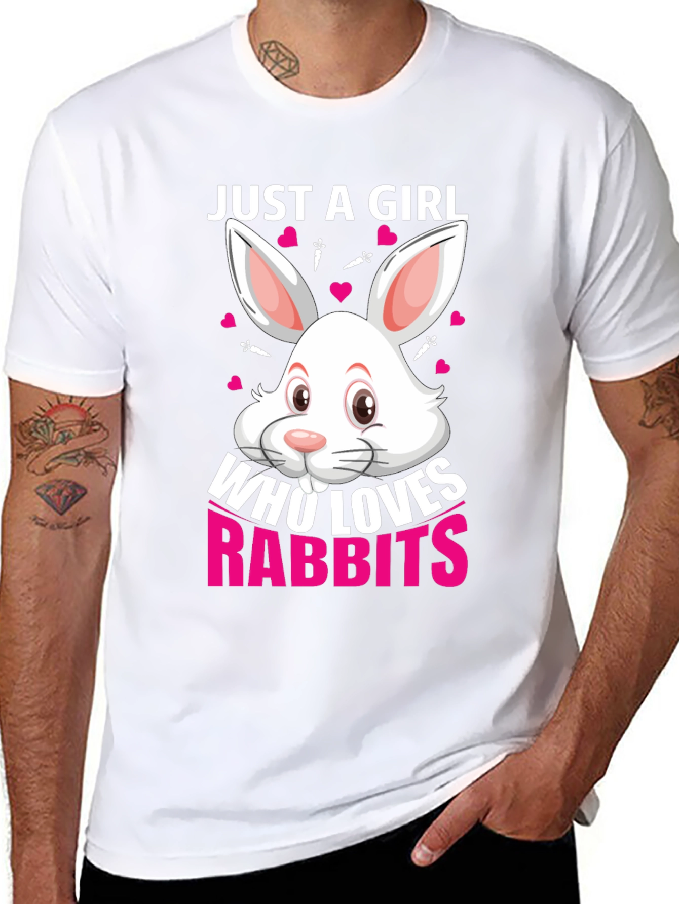 Just a Girl Who Loves Rabbits T-Shirt - Black