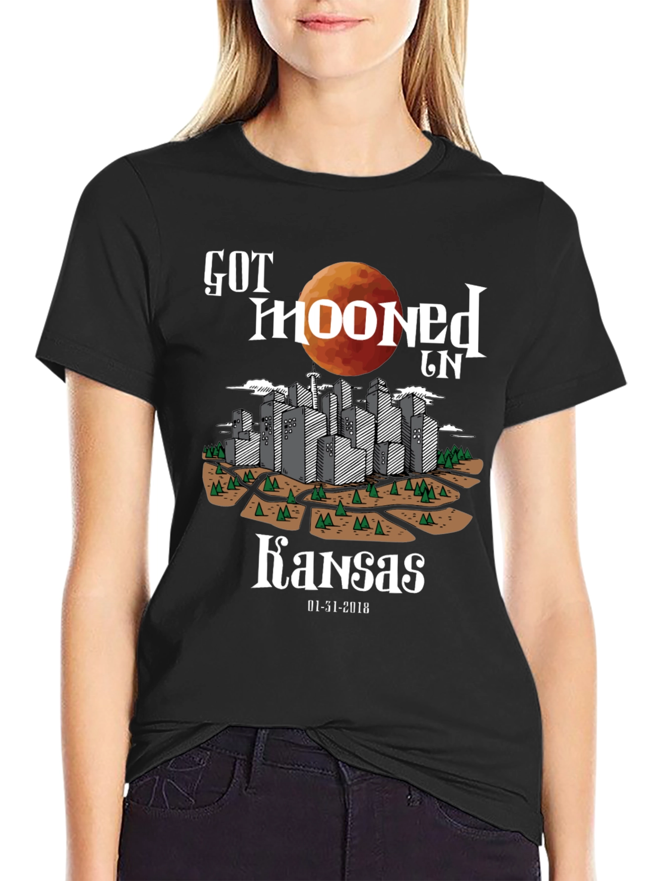 Got Mooned in Kansas T-Shirt Eclipse Graphic Tee