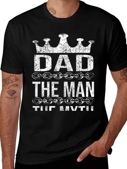 Dad the Man the Myth Black Graphic Tee