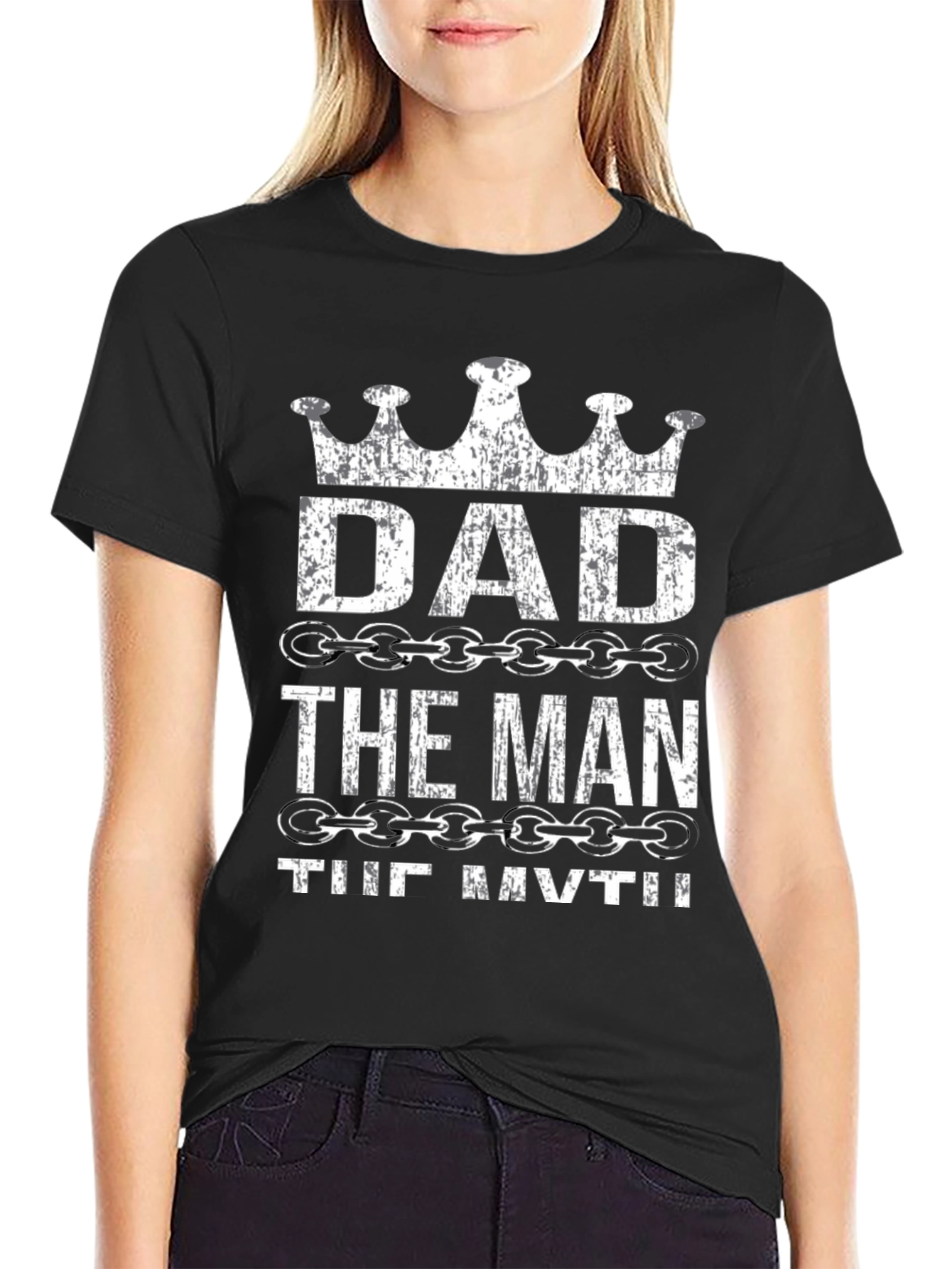 Dad the Man the Myth Black Graphic Tee