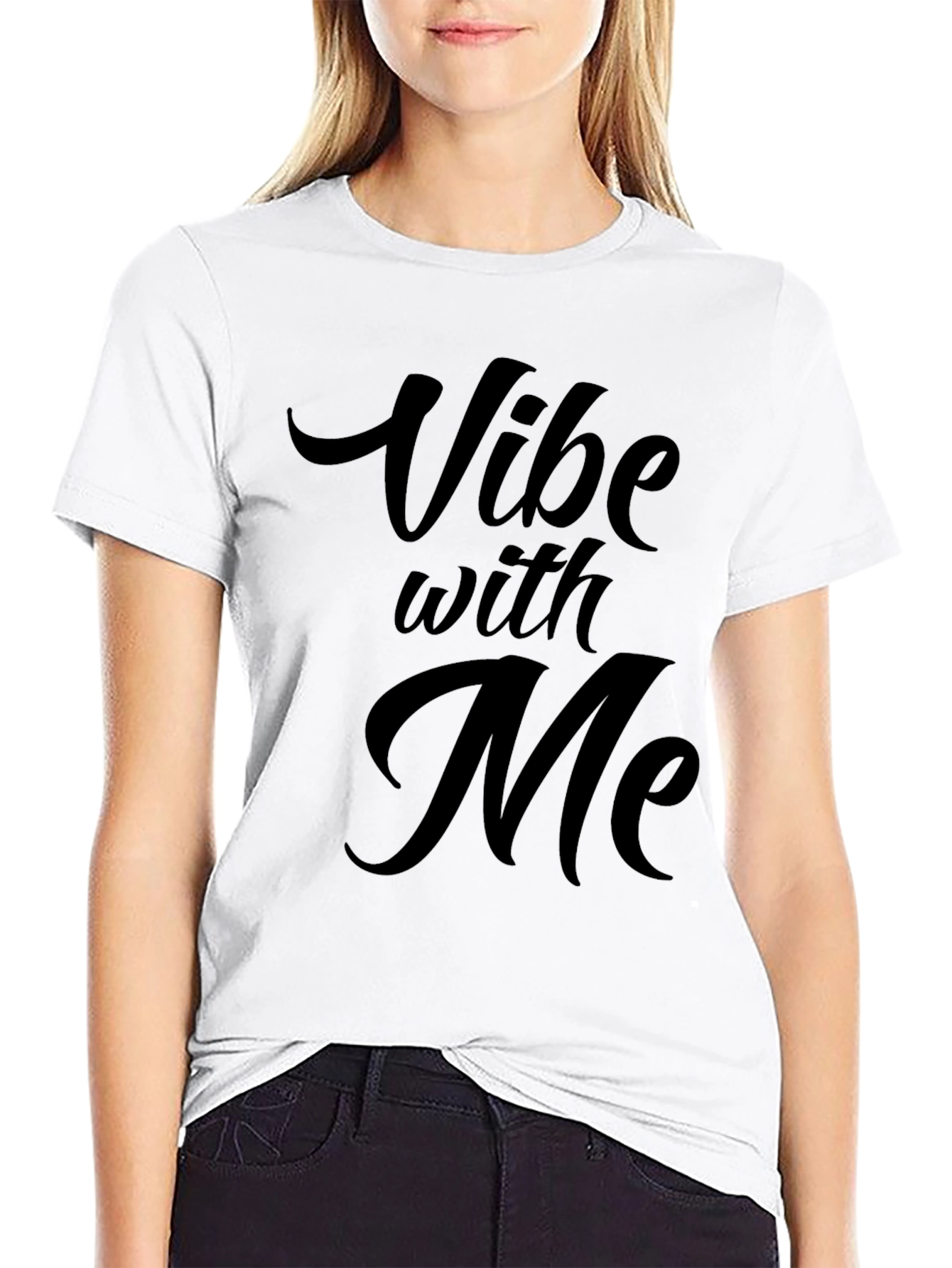 Vibe with Me Black Graphic T-Shirt