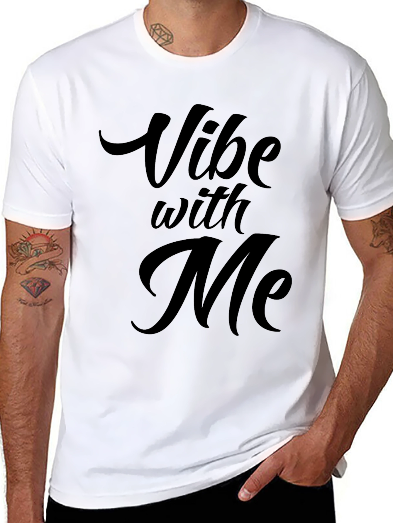 Vibe with Me Black Graphic T-Shirt