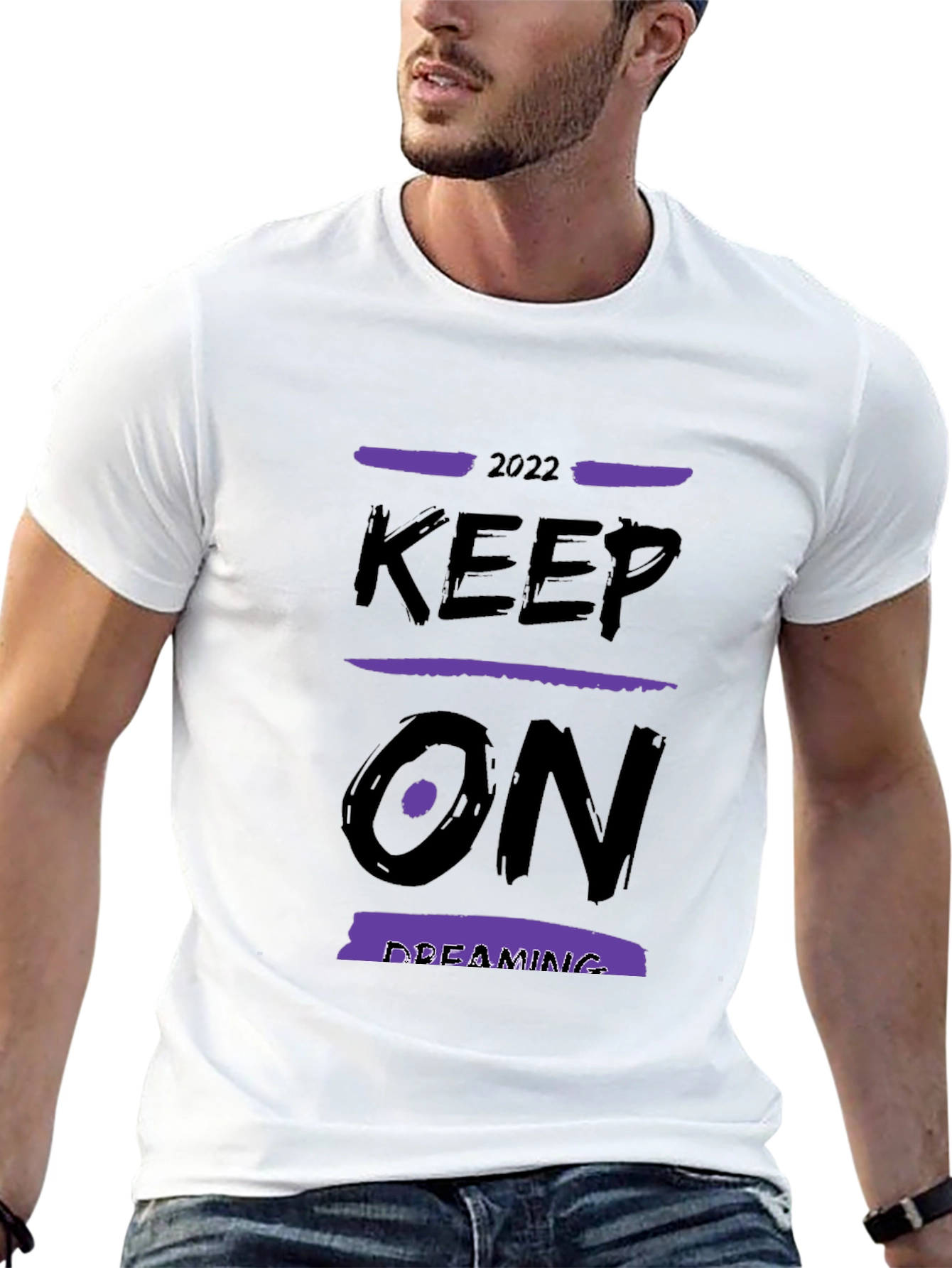 Keep On Dreaming T-Shirt - Black Cotton Blend