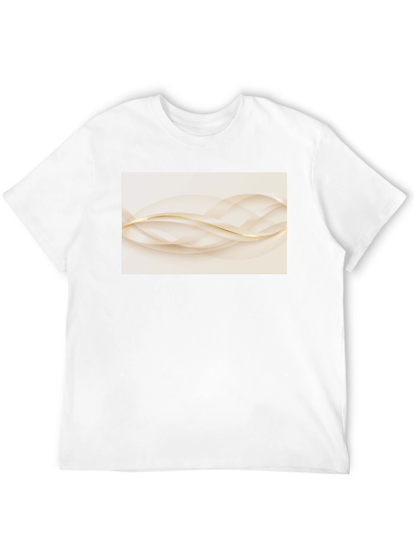 Elegant Abstract Wave Graphic Black T-Shirt