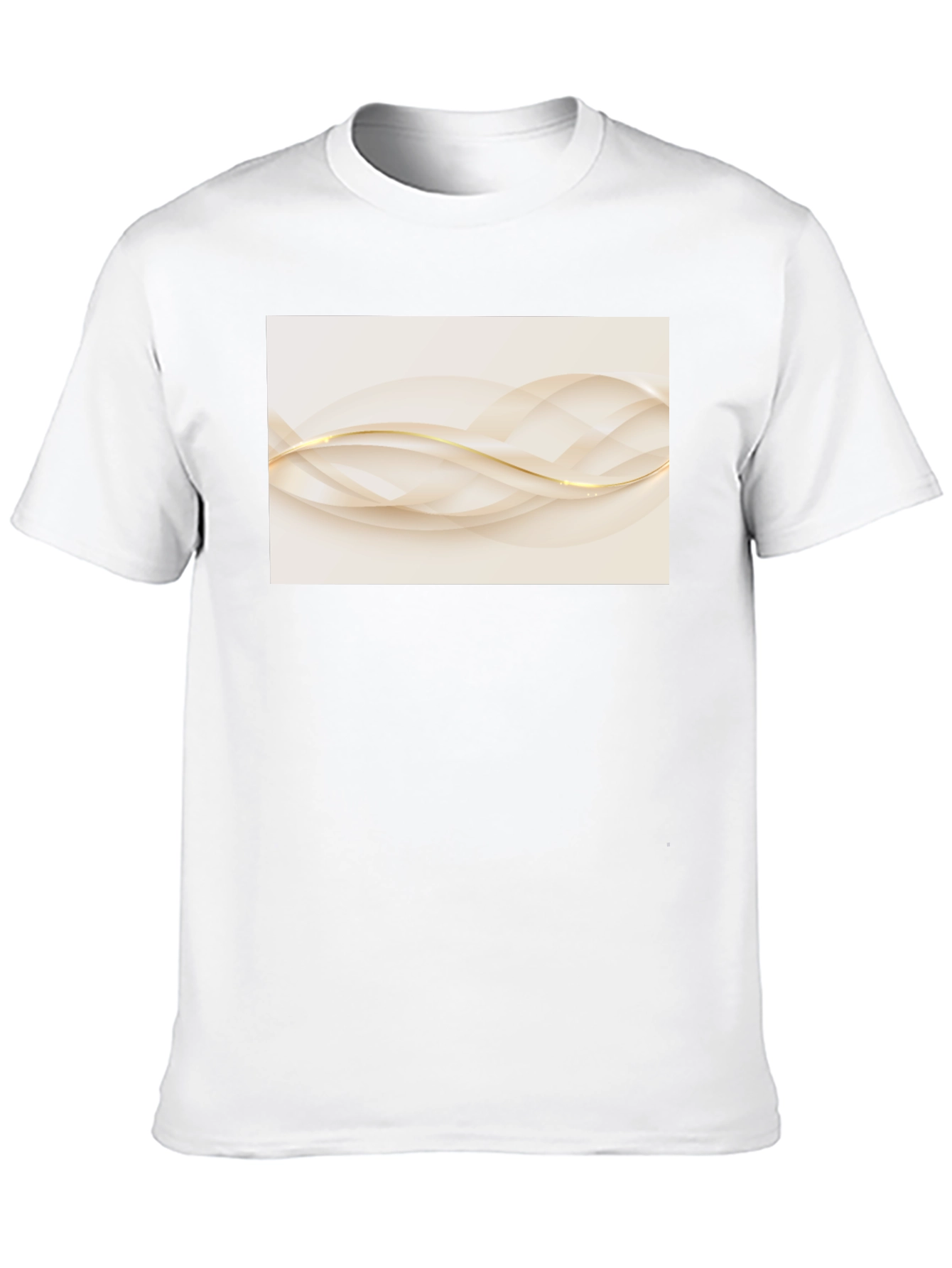 Elegant Abstract Wave Graphic Black T-Shirt