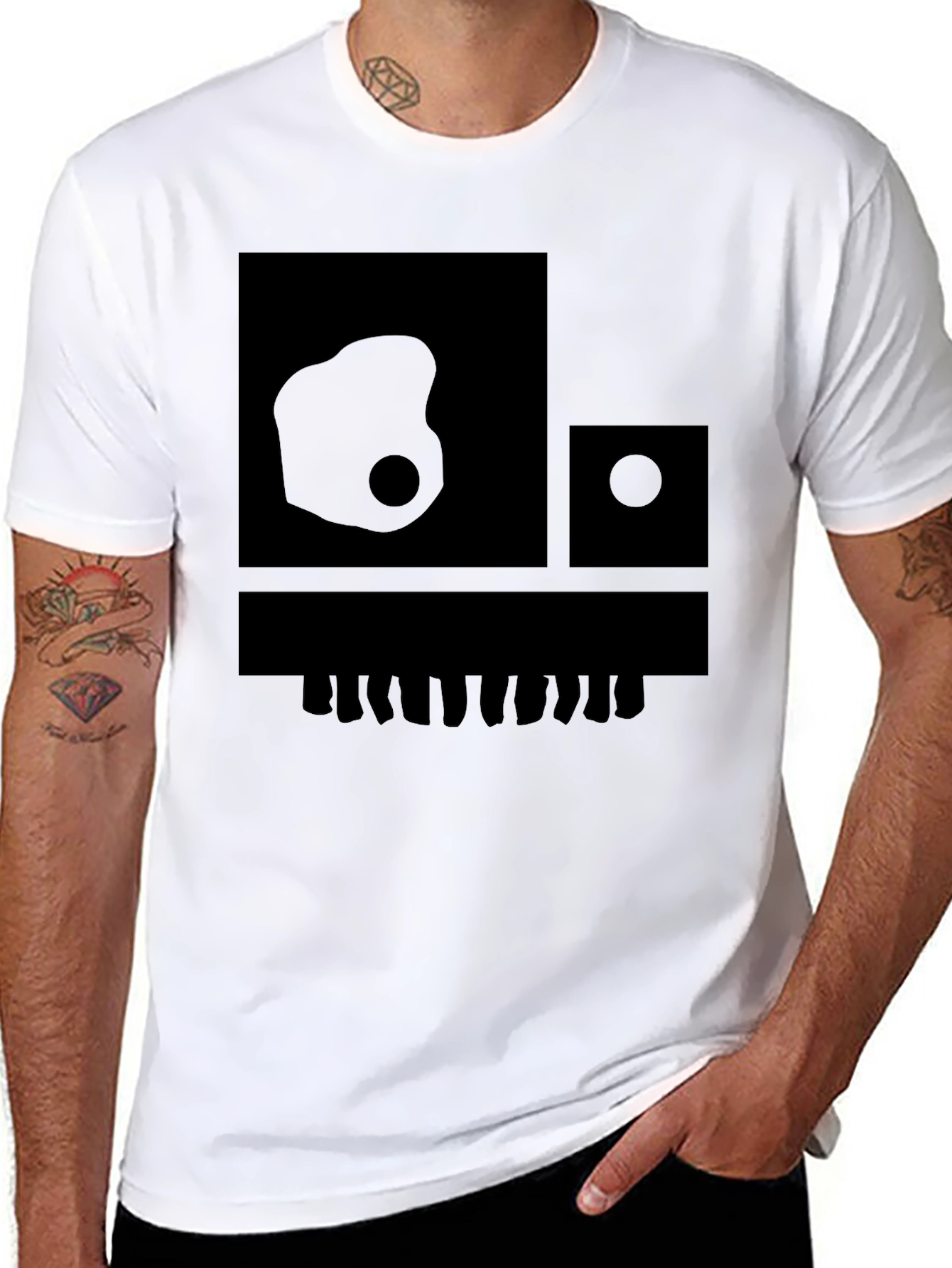 Abstract Graphic Print Crew Neck Tee