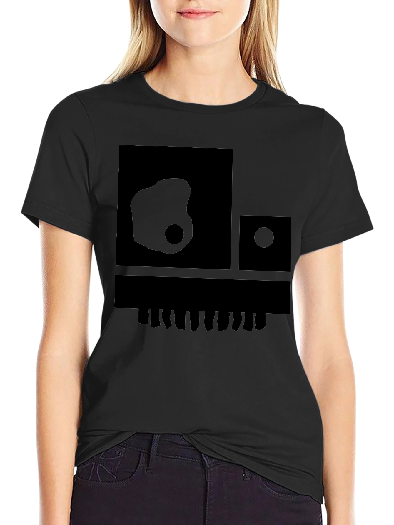 Abstract Graphic Print Crew Neck Tee