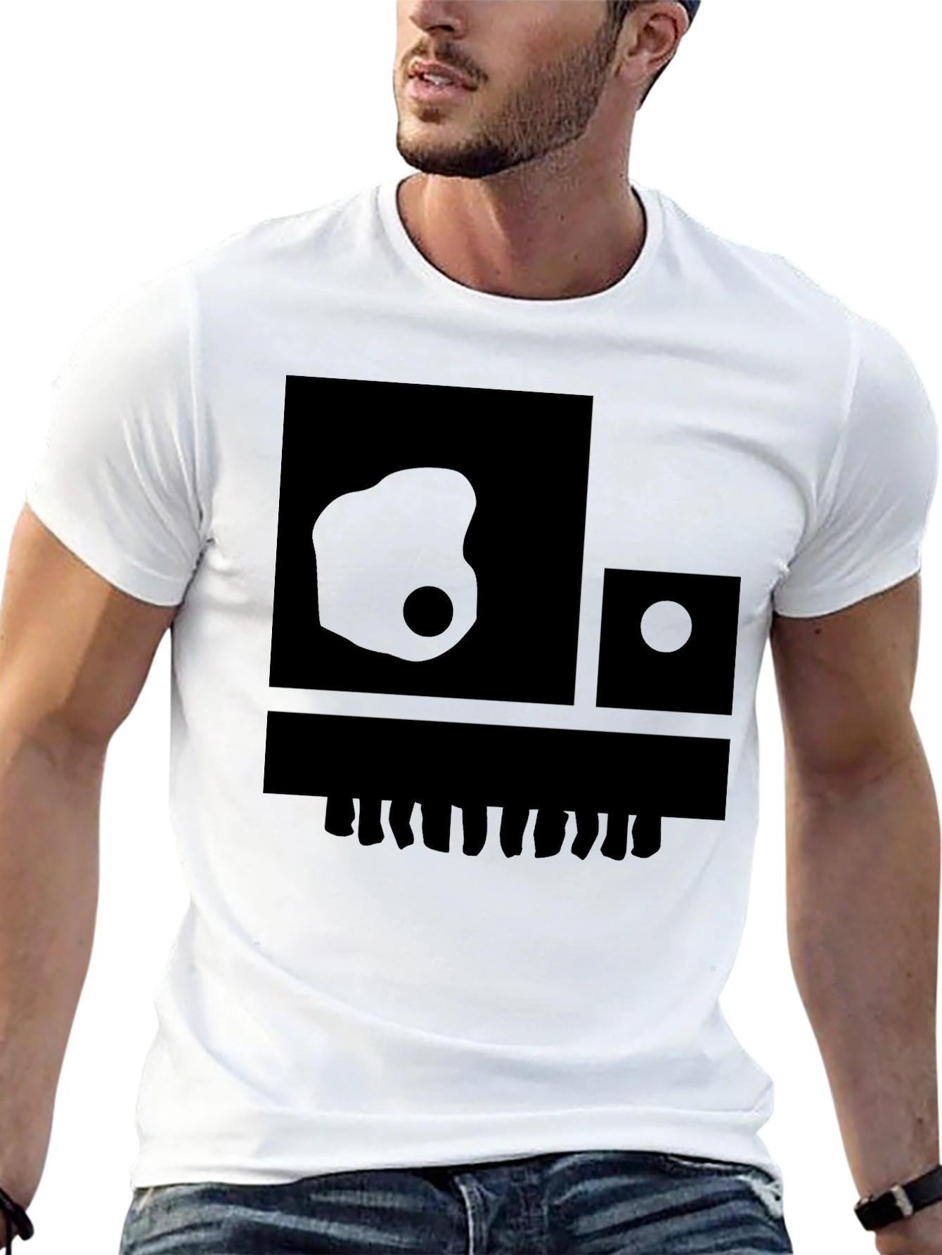 Abstract Graphic Print Crew Neck Tee